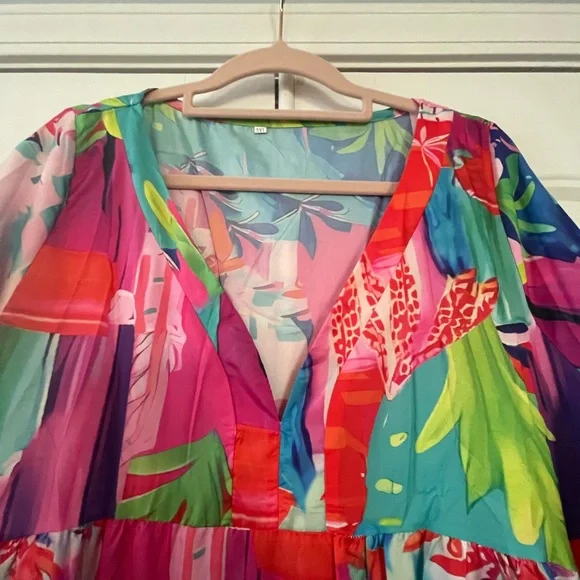 Colorful Women's Maxi Dress size 14-16 - Picture 2 of 4